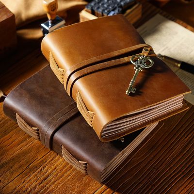 [COD] AliExpress top layer cowhide retro traveler notebook notepad loose-leaf book magic sketchbook