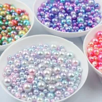 【CW】☎✓  100-500PCS 3/4/5/6mm Color Round Imitation No-Hole Beads Jewelry Scrapbook Decoration