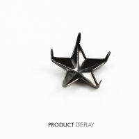 Craft Metal Black 5 Studs Prong Star Spike Spot Tack Nailhead Rivets 15x15mm Garment Sew On Cloth Bag Sewing 500pieceK237