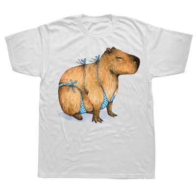 Funny Bathing Capybara T Shirts Summer Style Graphic Cotton Streetwear Short Sleeve Birthday Gifts T shirt Mens Clothing XS-6XL