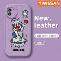 YIWESAN เคส A03ปลอกสำหรับ Samsung A03s การ์ตูนอะนิเมะน่ารักโดราเอมอนดีไซน์ใหม่ซิลิโคนแบบหนังเคสมือถือฝาปิดเลนส์เต็มกล้องกันกระแทกเคสกันกระแทกด้านหลังเคสนิ่ม