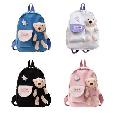 Cartoon Bear Toy School Bag for Girl Cute Kids Kindergarten Schoolbags Children Backpacks Girls Boy Book Bags Travel Daypack