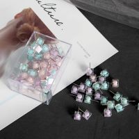 80pcs Transparent Crystal Push Pin Thumb Tacks Pins Dressmaking Decorations Push Pins Stationery Thumb Tacks Cork Board Pins Clips Pins Tacks