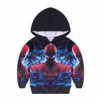 [ในสต็อก] Spidermans เด็กชายหญิงแขนยาว Hoodie Jacketie Jacket 2023ฤดูใบไม้ผลิฤดูใบไม้ร่วงแฟชั่นลำลองการ์ตูนอะนิเมะพิมพ์ Hooded Zipper Jacket TA51