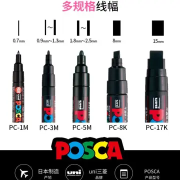 Uni Posca Paint Marker FULL RANGE Bundle Set , Mitsubishi Poster Colour ALL  COLOR Marking Pen Extra Fine Point ( PC-1M ) 21 Colours ( 14 Standard & 7