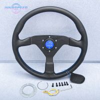 14inch Universal Microfiber Leather Steering Wheel JDM Racing Sports Gaming Steering Wheel Furniture Protectors  Replacement Parts