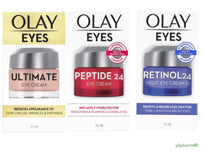 Olay Eye cream  โอเลย์ อาย ครีม ครีมบำรุง รอบดวงตา Ultimate Eye Cream 15 ml / Olay Regenerist Retinol 24 Night Eye Cream 15ml / OLAY โอเลย์ Regenerist Collagen-Peptide24 15 ml (หมดอายุ2025)