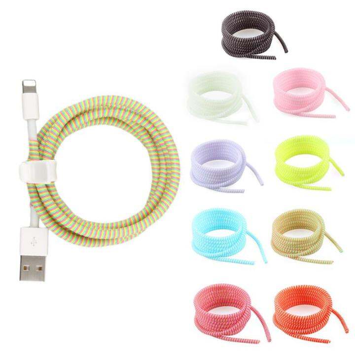 1-4m-cable-winder-wire-protector-data-line-protection-spring-twine-cord-protector-cable-organizer-for-usb-charging-data-cable