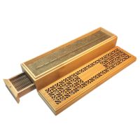 Incense Burner Incense Stick Holder with Drawer Joss-Stick Box Hollow Aromatherapy Zen Lying Censer for Home Office Teahouse