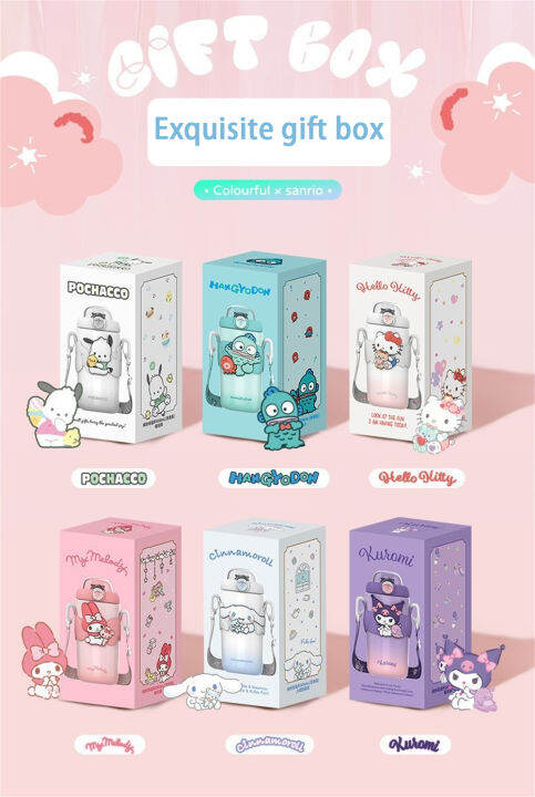 favormax-500มล-ชุดฟองถ้วยน้ำร้อนสีสันสดใส-sanrio-316พกพาสะดวกน่ารักฟางสแตนเลสสตีลลายการ์ตูนนักเรียนแก้วแบบมีหลอดถ้วยน้ำ