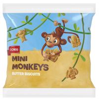 Coles Mini Monkeys Butter Biscuits 250g.