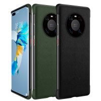 ✠❁ Original Case for Huawei Mate 40 Pro Plus Case Cross texture PU Leather Back Cover Hard Case Protective Capa for Mate 50 Pro