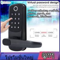 【ของต้องซื้อ】ล็อคประตูด้วยลายนิ้วมือ Biometric รหัสผ่าน Bluetooth APP พร้อมรหัสเครื่องกลสำหรับการควบคุมด้วยเสียงของ Alexa