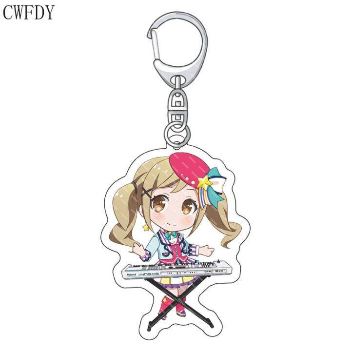 anime-bang-dream-acrylic-keychain-cartoon-figure-toyama-kasumi-hanazono-tae-ushigome-rimi-pendant-keyring-jewelry-for-girls-gift-key-chains