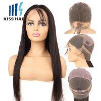 【jw】✟♞☍  Breathable Human Hair Wig Straight Wigs to Wear Pre-plucked KissHair