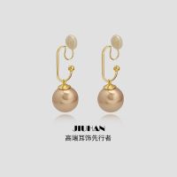 [COD] Pendant Incense Plate Ear Clip Showing Face Thin and No Pierced High-end All-Match Earrings