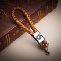 Car Key Fob, Car Logo, Hand-woven Leather Rope Keyring, Men and Women Waist Pendant, Key Fob