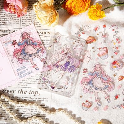 2Sheets Cute Lolita Girls amp; Animal Stickers Kawaii Aesthetic Decor Stationery Labels Phone Scrapbooking Planner Collage Material