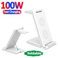 ZZOOI 100W 3 in 1 Wireless Charger Stand For iPhone 14 13 12 11 XS XR X Apple Watch 7 AirPods Induction  Fast Charging Dock Station