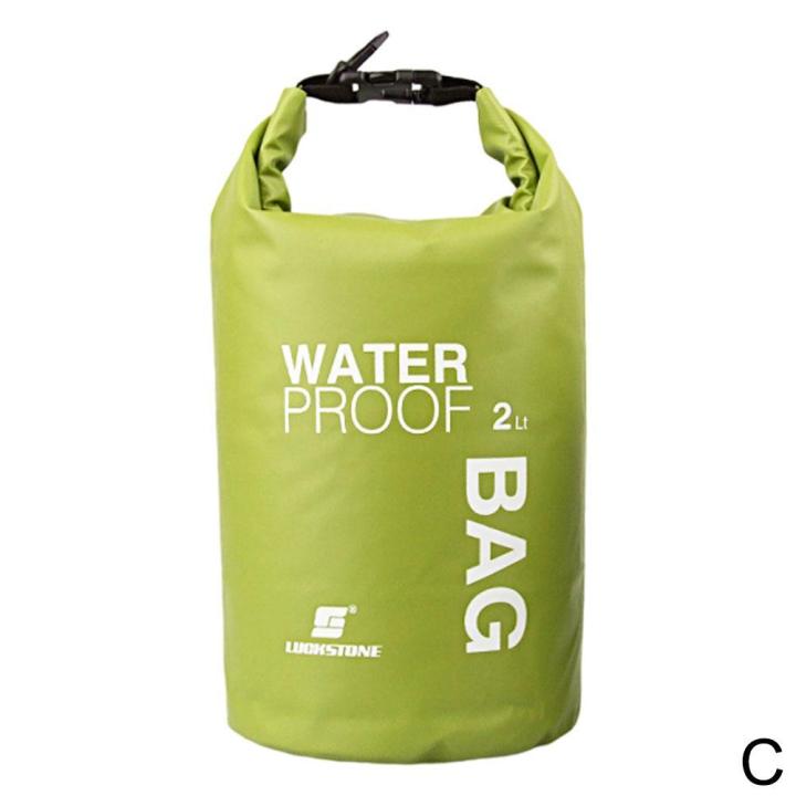 กระเป๋าทรงถังกันน้ำกลางแจ้ง2l-กระเป๋ากันน้ำสะพายไหล่กระเป๋าใส่ของสำหรับล่องแพ-w8c3