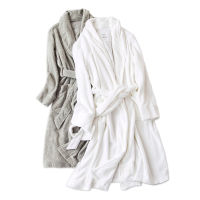 Pure color Towel fabric Pure cotton robes women and men simple lovers bathrobes Ho couples kimono robes 0953