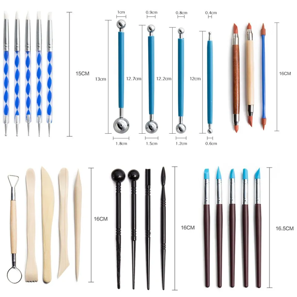 61Pcs Polymer Clay Tools Ball Stylus Dotting Tool Modeling Clay