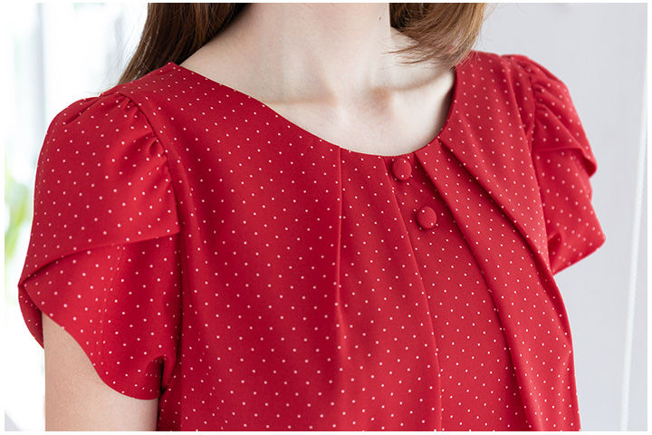 narinari-mt0503-folded-neckline-blouse