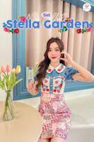 Stella Garden Set เซ็ท 2 ชิ้น เสื้อยีนส์เเขนตุ๊กตา เอี๊ยมกระโปรงทรงเอ ชุดวินเทจ ชุดไปคาเฟ่น่ารักๆ