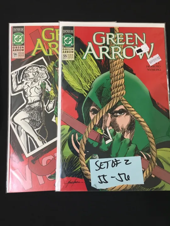 Green Arrow 55,56 By DC Comic Book Original Comic Cartoons Super Heroes  Collection Collectibles Reading