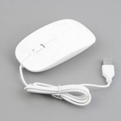 [ราคาถูก] เมาส์ออปติคอลแบบมีสาย Ultra Slim คุณภาพสูง Mice USB สำหรับ PC Laptop