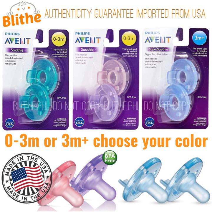 Philips Avent Soothie Pacifier 03m or 3 months onwards, 2 pack choose