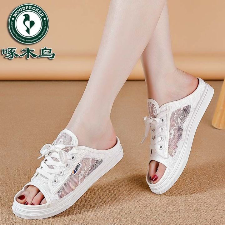 hot-sale-woodpecker-lace-ultra-thin-one-word-slippers-women-2023-summer-lazy-shoes-mesh-breathable-flat