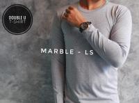 Double U T-Shirt เสื้อยืดแขนยาวสีพื้น Marble (สีเทาท็อปดราย์) - Long Sleeve