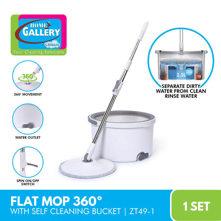 Home Gallery Tornado Flat Mop 360° with a Selfcleaning Bucket Set