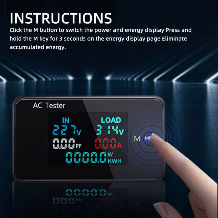 pcbfun-เครื่องวัดแรงดันไฟฟ้าแบบ-ac0-500v-หน้าจอสี-ac-เครื่องทดสอบจอแสดงแรงดันไฟฟ้าคู่0-100a-เครื่องวัดพลังงาน-ac