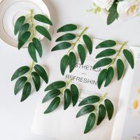 50Pcs Green Silk Flowers Willow Leaves Halloween Diy Christmas Decoration for Home Wedding Bridal Accessories Artificial Plants