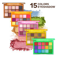 15 Shades Colorful Vint Neon Eyeshadow Makeup Palette High Pigmented Waterproof Eyes Creamy Blendable Make Up Pallet Set