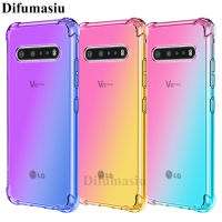 For LG V60 thinQ Case Covers Shockproof Soft Case Gradient Color Silicone Soft TPU Casing Colorful Back Cover Anti Fall LG V60 thinQ Phone Case