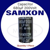 Capacitor 680uf 200v คาปาซิเตอร์ 680uF/200V -40°C to +85°C,ค่า ±20%,2000hrs. ขนาด 22x35 มม. จำนวน 1 ชิ้น