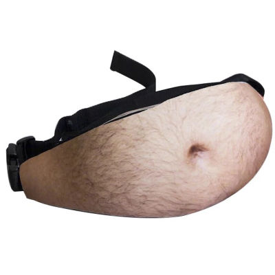 Funny Pop Dad Bod Money Belt Bag Men Travel Bags Flesh Color Creative Fanny Pack Beer Fat Belly Bum Pouch Waist Bag