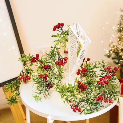 Led Leaf Garland Lamp For New Year Snowflake Red Branches Vine String Lights For Christmas Wedding Party Decor New Year 2022 #4