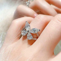 น้ำหยดรูปร่าง Super Fairy Bow แหวนผู้หญิงแสงหรูหรา Bow Zircon แหวนสำหรับผู้หญิง