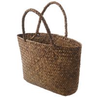 5X Casual Straw Bag Natural Wicker Tote Bags Women Braided Handbag for Garden Handmade Mini Woven Rattan Bags