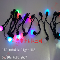 5เมตร10เมตร AC90-265V ไฟ LED สตริง RGB 50led 100Leds ที่มีสีสันตกแต่งโคมไฟสตริงกันน้ำเน้นคริสต์มาส