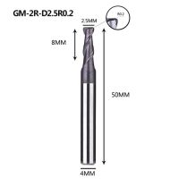 เครื่องกัดโลหะทังสเตน Gm-2r เครื่องกัดปลายเคลือบรัศมี2ขลุ่ยเครื่องมือตัดเครื่องตัดมิลลิ่ง Cnc สำหรับ Hrc45กลึงโปรไฟล์โลหะ