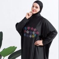 hotx 【cw】 Muslim Swimwear Beachwear Printing 3pcs Lslamic Hijab Sleeves Sport Swimsuit Burkinis Bathing Bat