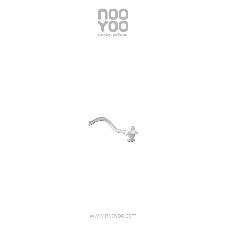 nooyoo-จิวจมูกสำหรับผิวแพ้ง่าย-plane-with-crystal-nose-pigtail-surgical-steel