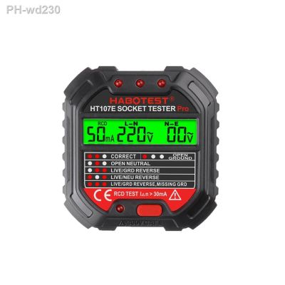 HT106 HT107 Socket Tester Pro Voltage Test Socket Detector UK EU Plug Ground Zero Line Plug Polarity Phase Check