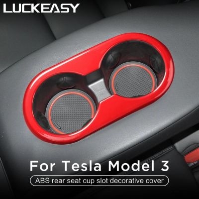 LUCKEASY สำหรับ Tesla โมเดล3 2017-2020อุปกรณ์เสริมรถยนต์ ABS ของตกแต่งรถยนต์ ABS ที่ครอบแก้วด้านหลัง