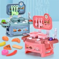 DIY Play House for Children Simulation Kitchen Utensils Mini Water Outlet Cooking Manual Brain Development Parent-child Toy Set
